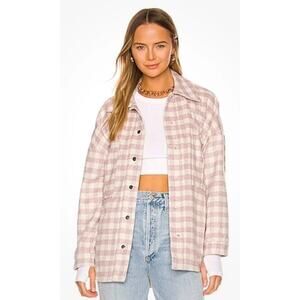 Atoir Sports Club Small NWT lilac Ash Check Button Up Flannel Shacket Jacket-u